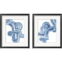 Framed 'Blue Braid 2 Piece Framed Art Print Set' border=