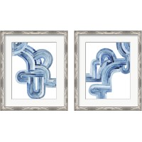 Framed 'Blue Braid 2 Piece Framed Art Print Set' border=
