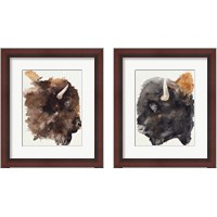 Framed Watercolor Bison Profile 2 Piece Framed Art Print Set