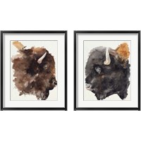 Framed Watercolor Bison Profile 2 Piece Framed Art Print Set