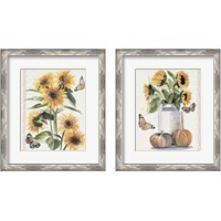 Framed 'Autumn Sunflowers 2 Piece Framed Art Print Set' border=