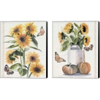 Framed Autumn Sunflowers 2 Piece Canvas Print Set