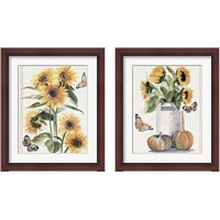Framed 'Autumn Sunflowers 2 Piece Framed Art Print Set' border=