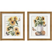 Framed 'Autumn Sunflowers 2 Piece Framed Art Print Set' border=