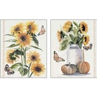 Framed 'Autumn Sunflowers 2 Piece Art Print Set' border=