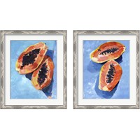 Framed 'Bold Papaya 2 Piece Framed Art Print Set' border=
