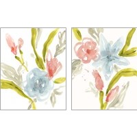 Framed 'Floral Sonata 2 Piece Art Print Set' border=