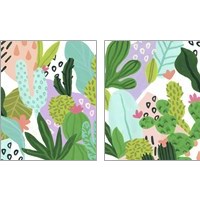 Framed 'Party Plants 2 Piece Art Print Set' border=