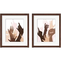 Framed 'Reach & Rise 2 Piece Framed Art Print Set' border=