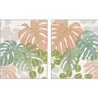 Framed 'Sherbet Tropical 2 Piece Art Print Set' border=