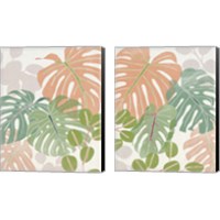 Framed 'Sherbet Tropical 2 Piece Canvas Print Set' border=