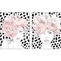 Framed 'Floral Figures Blush 2 Piece Art Print Set' border=