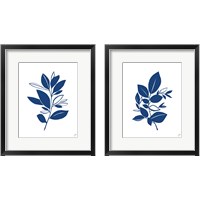 Framed Bay Leaves Blue 2 Piece Framed Art Print Set