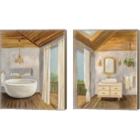 Framed Attic Bathroom 2 Piece Canvas Print Set