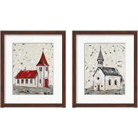 Framed 'Church & Steeple 2 Piece Framed Art Print Set' border=