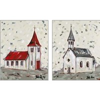 Framed 'Church & Steeple 2 Piece Art Print Set' border=