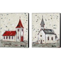 Framed 'Church & Steeple 2 Piece Canvas Print Set' border=