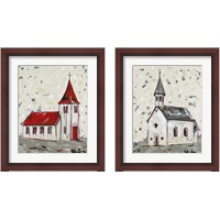 Framed 'Church & Steeple 2 Piece Framed Art Print Set' border=