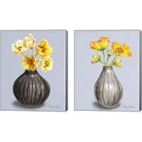 Framed 'Poppies in Vase 2 Piece Canvas Print Set' border=