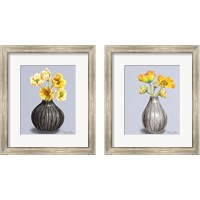 Framed 'Poppies in Vase 2 Piece Framed Art Print Set' border=
