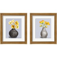 Framed 'Poppies in Vase 2 Piece Framed Art Print Set' border=