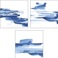 Framed Classic Blue 3 Piece Art Print Set