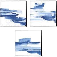 Framed 'Classic Blue 3 Piece Canvas Print Set' border=