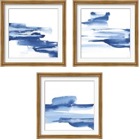 Framed 'Classic Blue 3 Piece Framed Art Print Set' border=