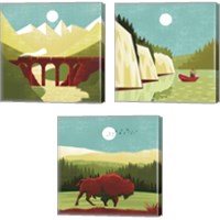Framed 'Great Outdoors 3 Piece Canvas Print Set' border=