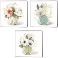 Framed Flowers in a Vase 3 Piece Canvas Print Set