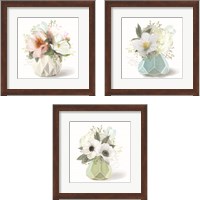 Framed 'Flowers in a Vase 3 Piece Framed Art Print Set' border=