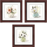 Framed Flowers in a Vase 3 Piece Framed Art Print Set