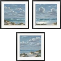 Framed 'Shoreline  3 Piece Framed Art Print Set' border=