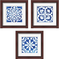 Framed 'Andalusian Tile 3 Piece Framed Art Print Set' border=