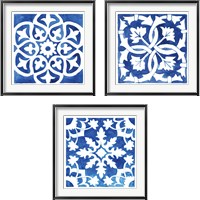 Framed 'Andalusian Tile 3 Piece Framed Art Print Set' border=