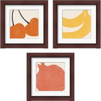 Framed 'Graphic Fruit  3 Piece Framed Art Print Set' border=