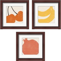 Framed 'Graphic Fruit  3 Piece Framed Art Print Set' border=