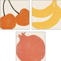 Framed Graphic Fruit  3 Piece Art Print Set
