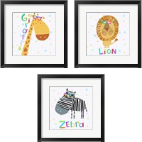 Framed 'Animal Spots 3 Piece Framed Art Print Set' border=