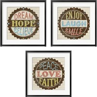 Framed 'Seal Of 3 Piece Framed Art Print Set' border=