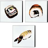 Framed 'Sushi Style 3 Piece Canvas Print Set' border=