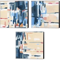 Framed 'Summer Abstraction 3 Piece Canvas Print Set' border=