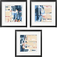 Framed 'Summer Abstraction 3 Piece Framed Art Print Set' border=