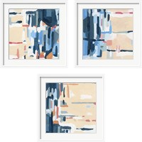 Framed 'Summer Abstraction 3 Piece Framed Art Print Set' border=