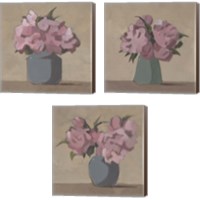 Framed 'Spring Vase 3 Piece Canvas Print Set' border=
