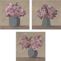 Framed 'Spring Vase 3 Piece Art Print Set' border=