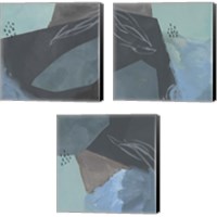 Framed Steely Abstract 3 Piece Canvas Print Set