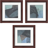 Framed 'Steely Abstract 3 Piece Framed Art Print Set' border=