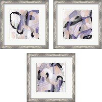 Framed 'Lilac Scramble 3 Piece Framed Art Print Set' border=