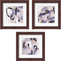 Framed 'Lilac Scramble 3 Piece Framed Art Print Set' border=